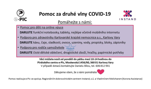 Pomoc při druhé vlně COVID-19  1